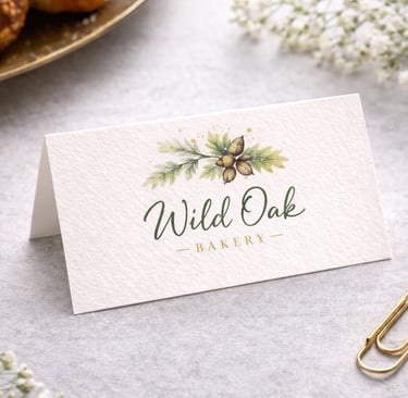 Business cards with rounded corners stacked neatly on a desk surface