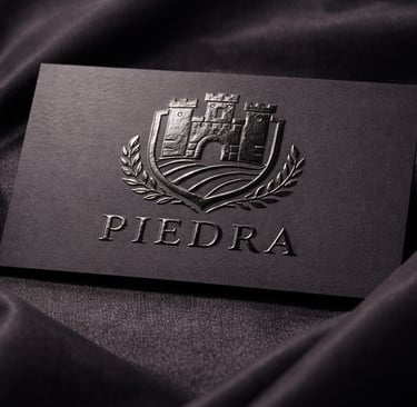 Matte black business card with glossy raised logo texture contrast