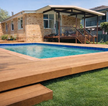 Forestville Pool Deck Install with Step