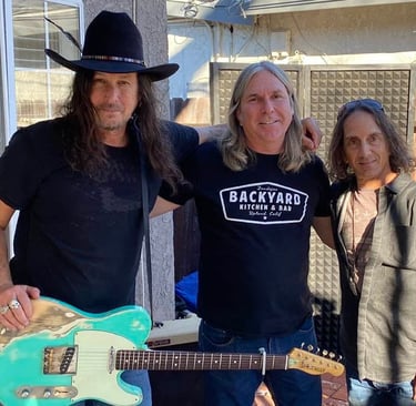 Mark Knight and Tig Kettler, of Bang Tango with Mark's Tumbleweed "Seahag."