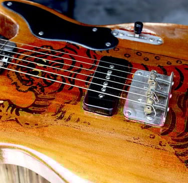 Tumbleweed "Golden Tiger" Custom, American Handcrafted Electric Guitar. Tele Style.