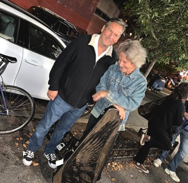 Billy Squier, his Tumbleweed "Raven", and me in NYC.
