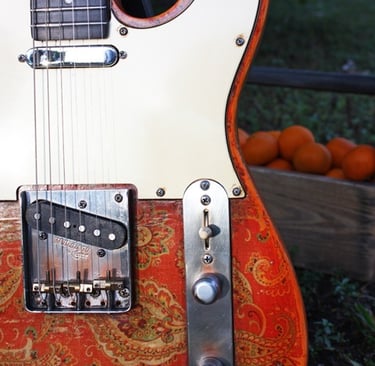 Tumbleweed "Tangerine Dream" Custom, American Handcrafted Electric Guitar. Tele Style. Ebony fboard.