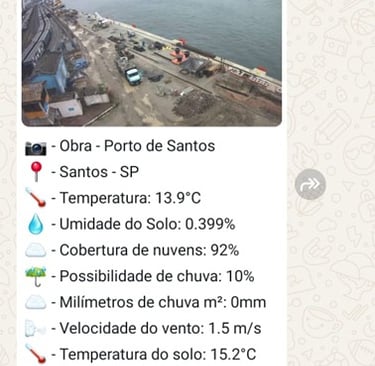 Relatórios climáticos diários pelo whatsapp