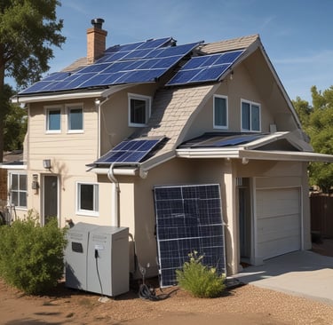 Close-up of a sleek inverter unit installed on a home wall with wiring.