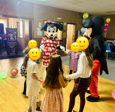 childrens party in kidderminster for a birthday party with a surprise mascot visit