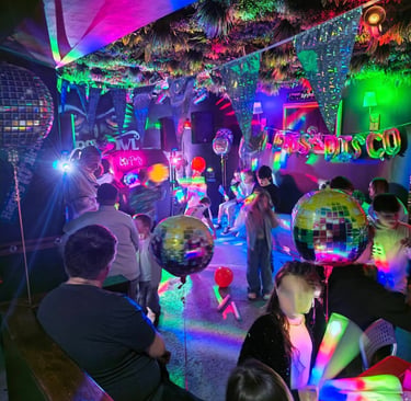 Childrens entertainer hosting a birthday party