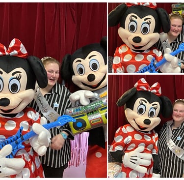 mascot party for a gender reveal at cleobury mortimer social club