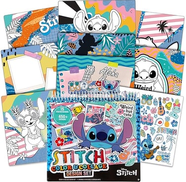 Stitch Color & Collage Birthday Activity Set