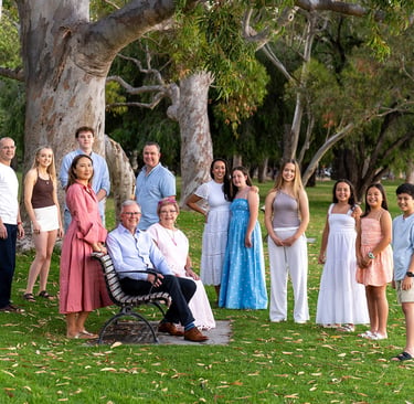 A family of three generations at Matilda Bay portrait by Fisher Photography