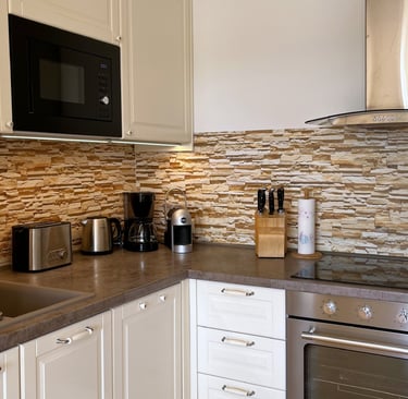 Moderne Küche der Ferienwohnung in Chieming am Chiemsee voll ausgestattet