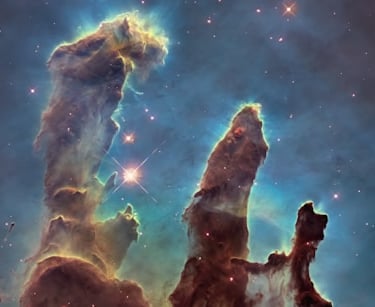 cosmic dust and bright stars in deep space