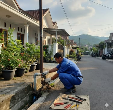 perbaikan saluran mampet di bandung