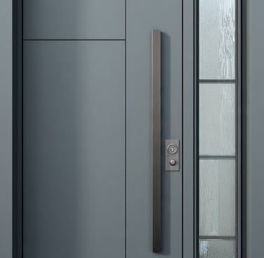 puerta aluminio antracita carpinteria rey