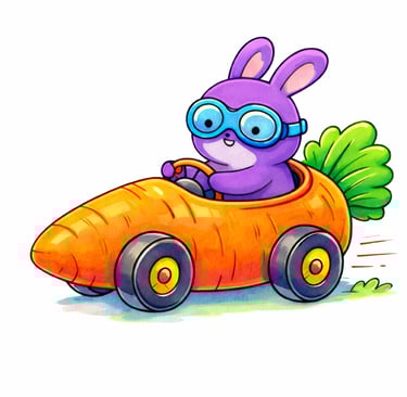 bunny in carrot car