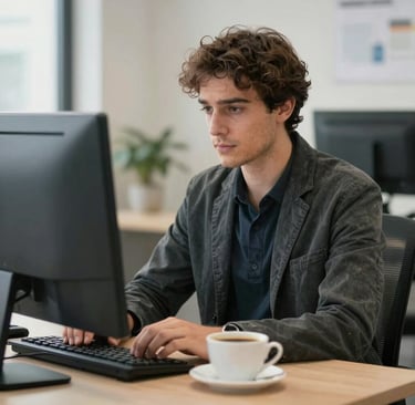 man standing near balcony