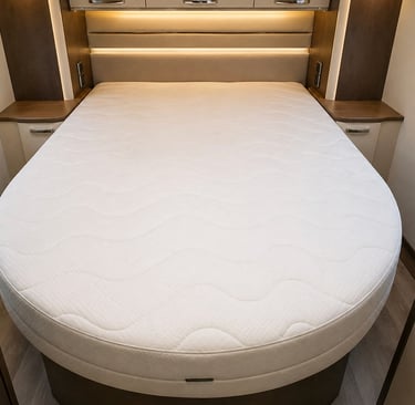 Comfortabel maatwerk matras in camperbed met duurzame en hoogwaardige materialen