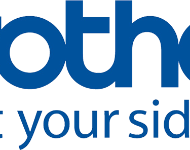 a blue and white logo with the words brother and daughter at the bottom of the