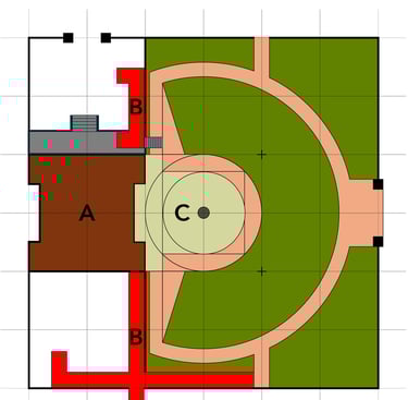 A plan of the Soulton precinct, showing a new open-air theatre space
