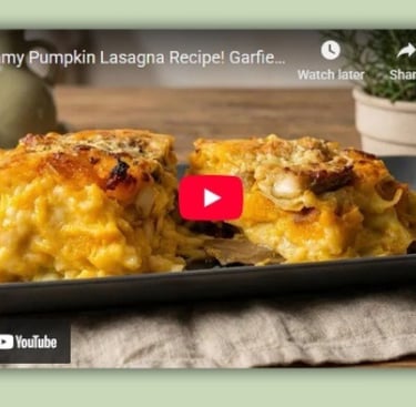 Creamy pumpkin lasagna - With béchamel, brie & mushrooms