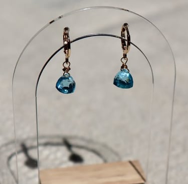 boucles d'oreilles quartz bleu