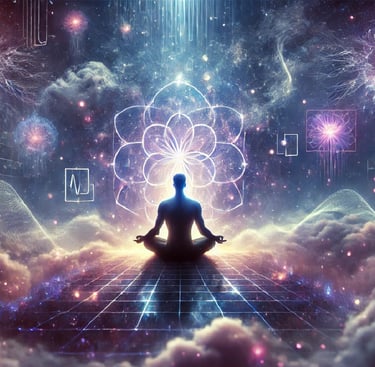 homme qui medite et qui voyage dans son inconscient. hypnose nantes, christophe meunier therapeute holistique