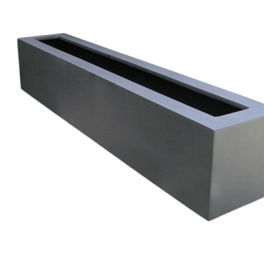 a rectangular steel planter with a rectangular shaped planter