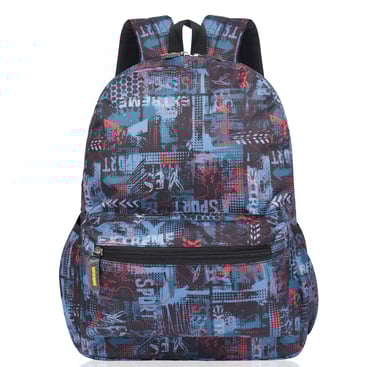 a school backpack in multiple color fabric