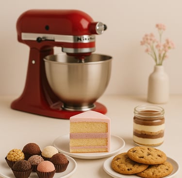 a cake with a cake on it and a cookie