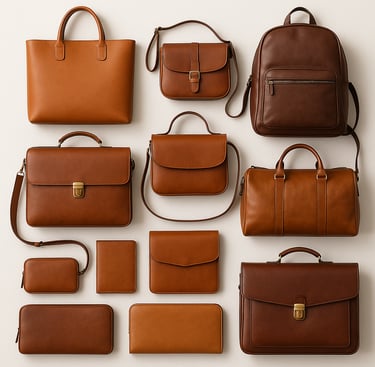 Leather handbags, backpacks and travel bags, premium export quality leather bags
