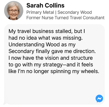 Retired nurse turns travel consultant after discovering her Secondary Wood archetype—channeling vision into aligned strategy