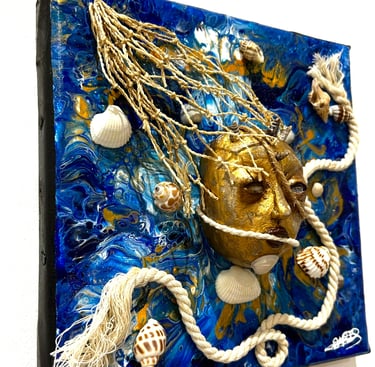 Ilona Paris tableau d'une sculpture sur toile dans les eaux