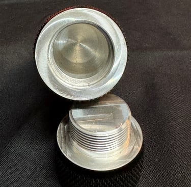 Machined aluminum screw-off cap