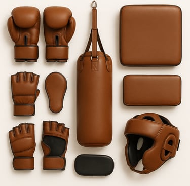 Leather sports goods including gloves and equipment, durable export quality items