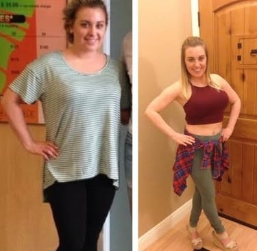 before and after weight loss progress female 40 year old