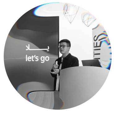 Samuel Lim presenting at the transit mapping symposium in Abu Dhabi.