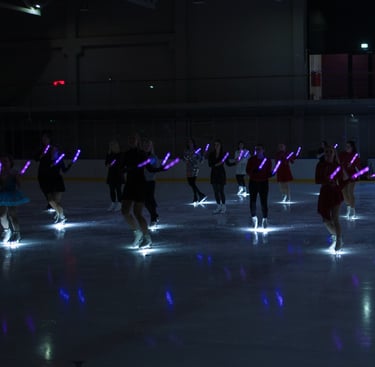 Adult skaters dancing in closing event