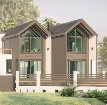 Twin houses, 3d image