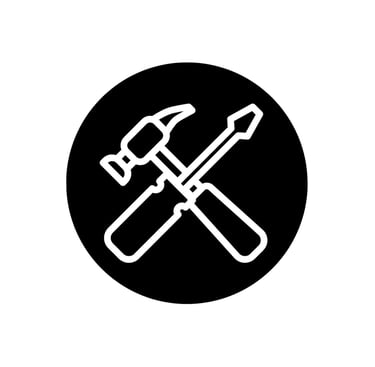 pictogramme d'un tournevis et d'un marteau pour représenter l'artisan menuisier en Vendée