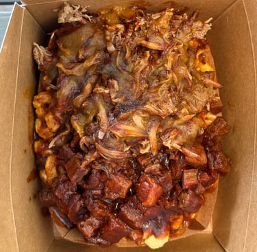 Mac n cheese boat uncle d's bbq