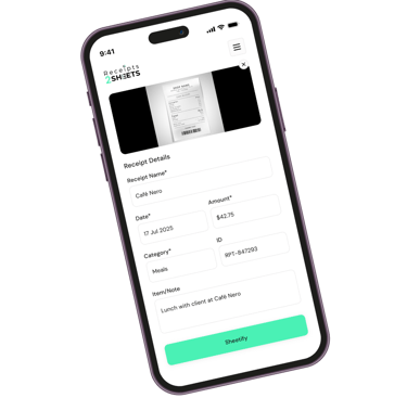 Receipts2sheets app