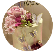 butterfly cake with roses
