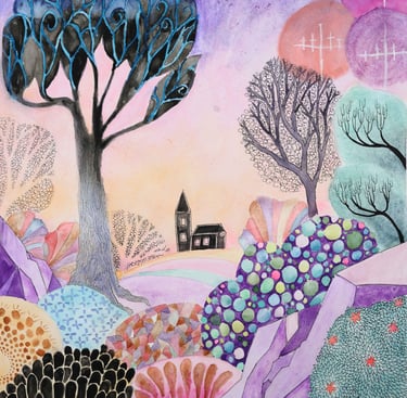 Magic tree - whimsical wall art uk