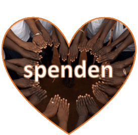 Herz aus Kinderhänden mit Aufschrift spenden