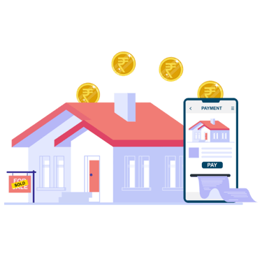 a house with a house with coins and coins suggesting a home loan