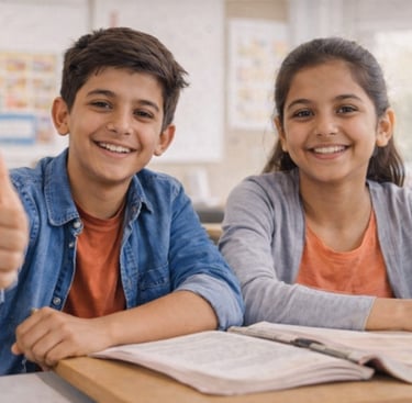 Personality development class for school students improving confidence and communication skills