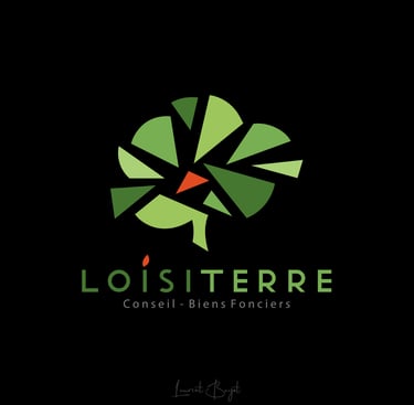 logo unique arbre vert orange