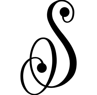 Decorative script letter S watermark