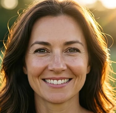 face of a woman smiling