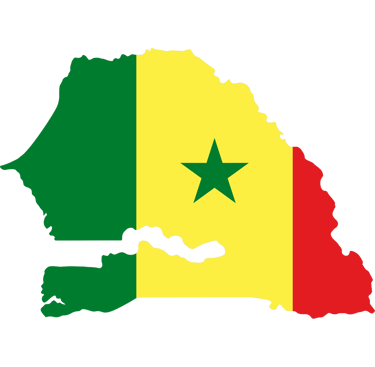 Icone du drapeau du Sénégal qui représente le premier voyage réalisé au Sénégal et à Kachiouane